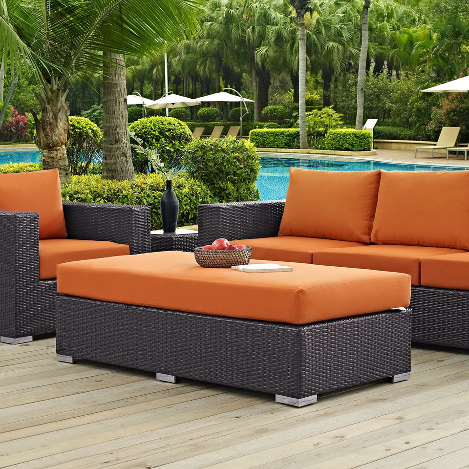 Convene Outdoor Fabric Rectangle Ottoman by Modway