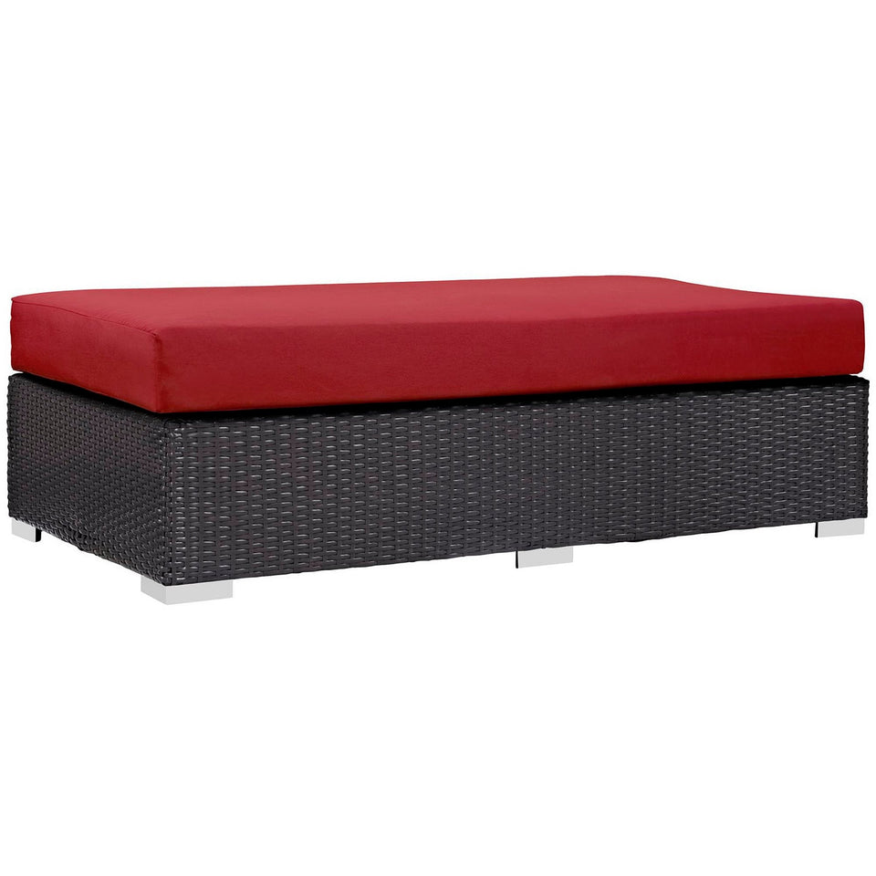 Convene Outdoor Fabric Rectangle Ottoman by Modway