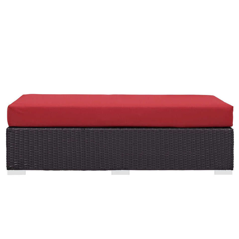 Convene Outdoor Fabric Rectangle Ottoman by Modway