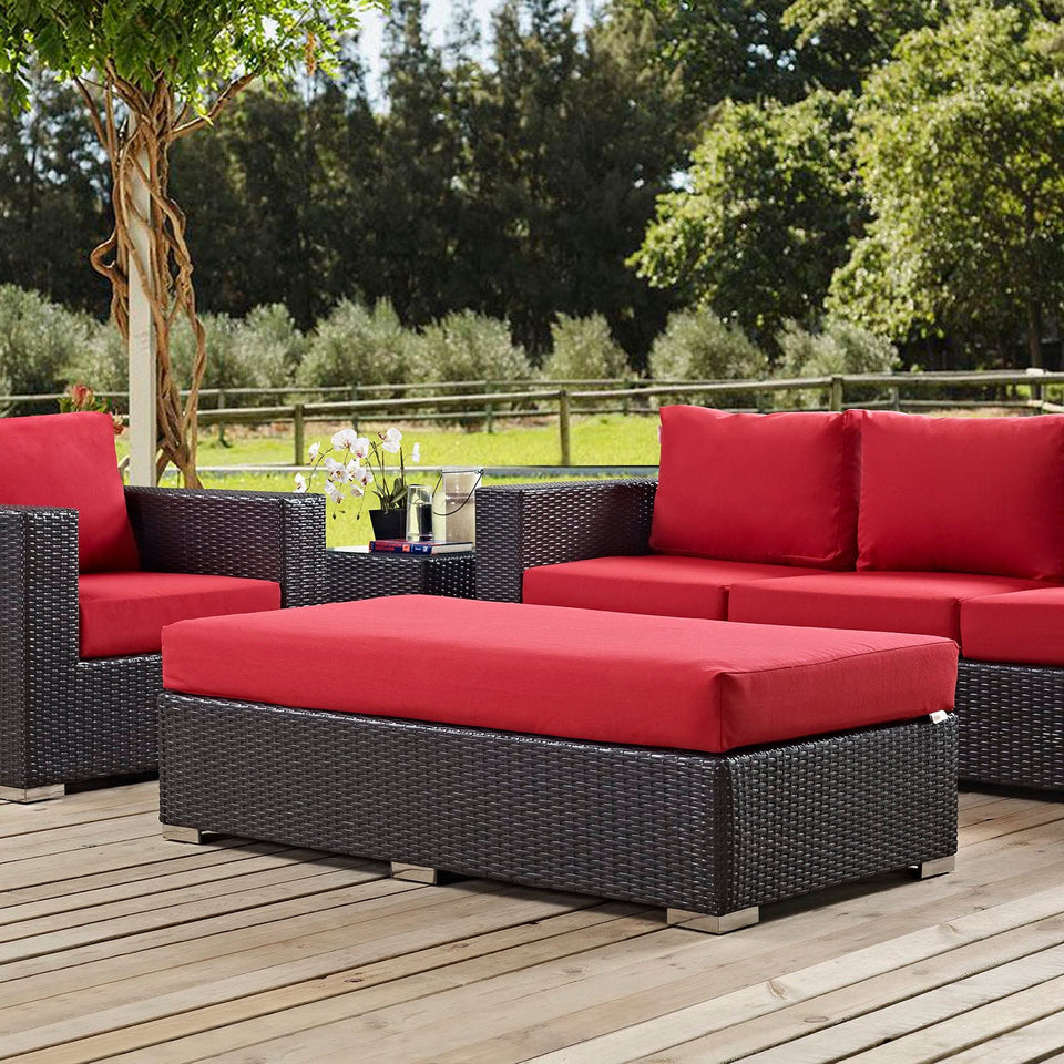 Convene Outdoor Fabric Rectangle Ottoman by Modway