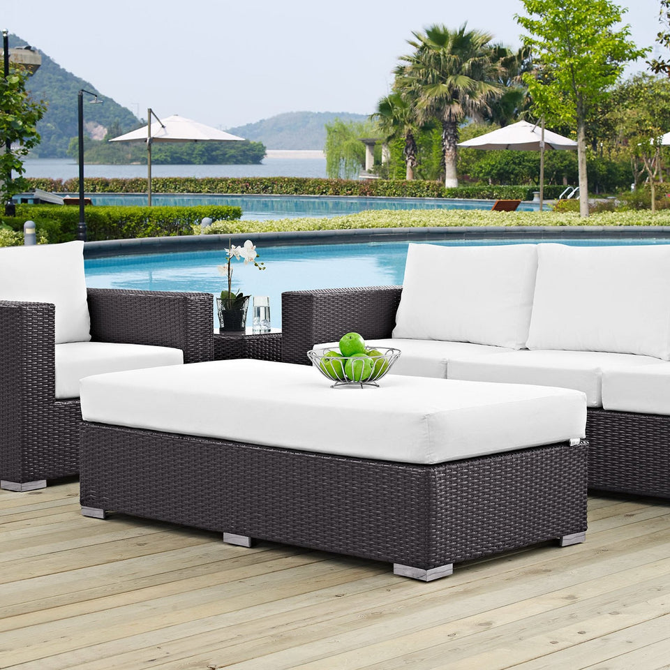 Convene Outdoor Fabric Rectangle Ottoman by Modway