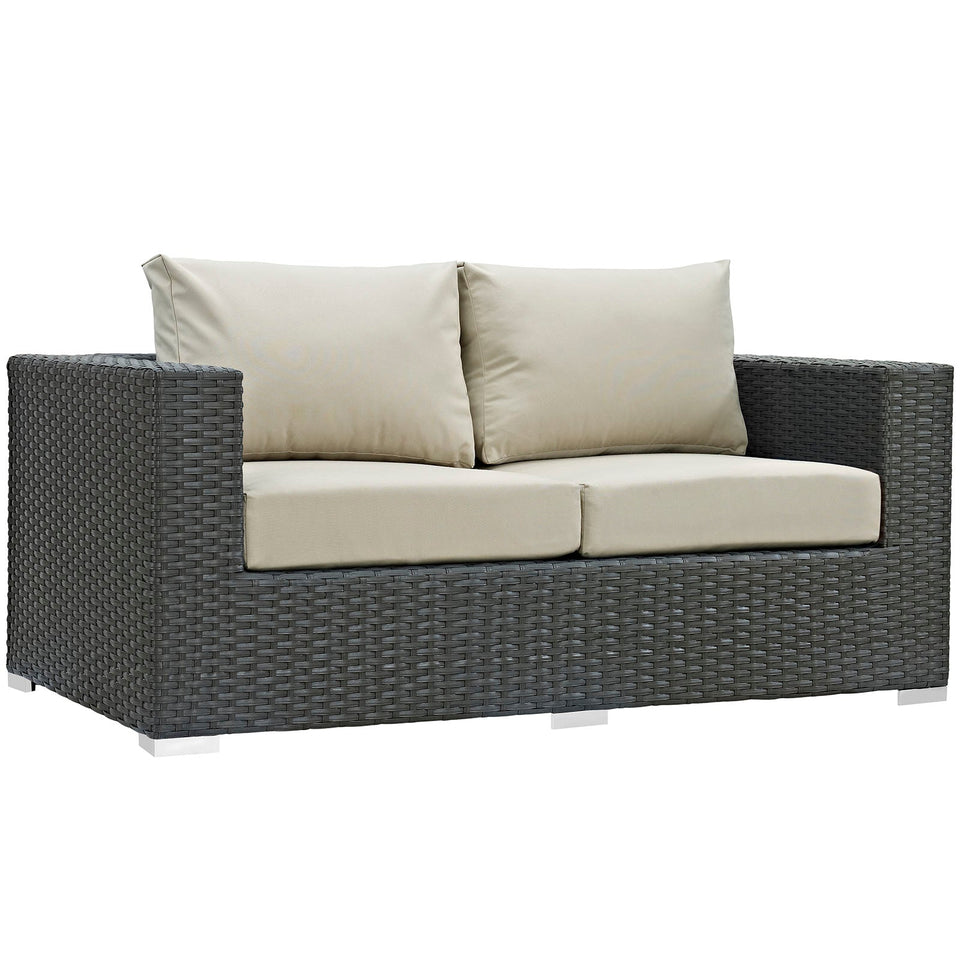 Sojourn 5 Piece Outdoor Patio Sunbrella® Sectional Set by Modway