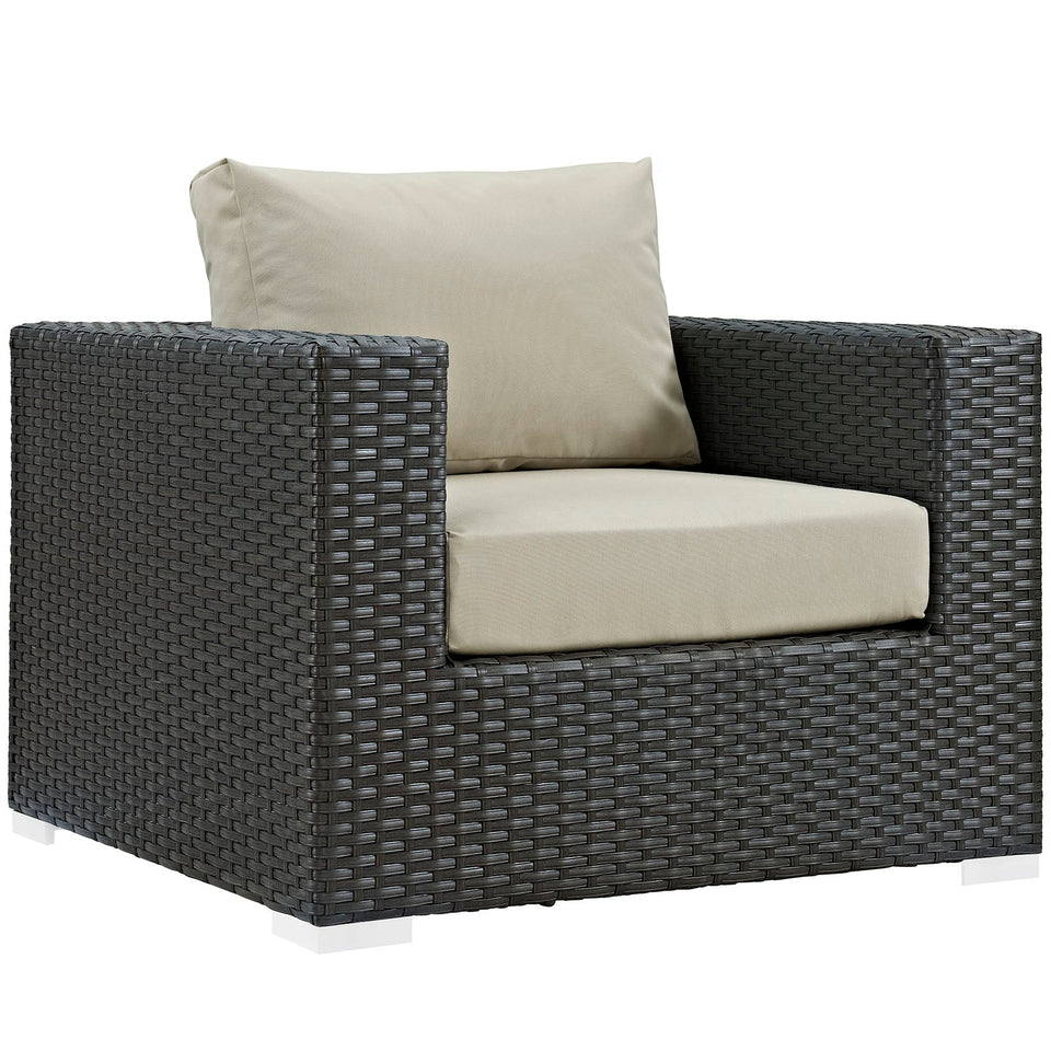 Sojourn 5 Piece Outdoor Patio Sunbrella® Sectional Set by Modway
