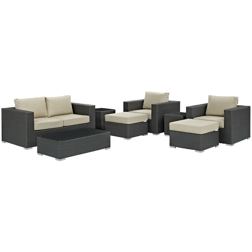 Sojourn 8 Piece Outdoor Sunbrella® Sectional Set by Modway