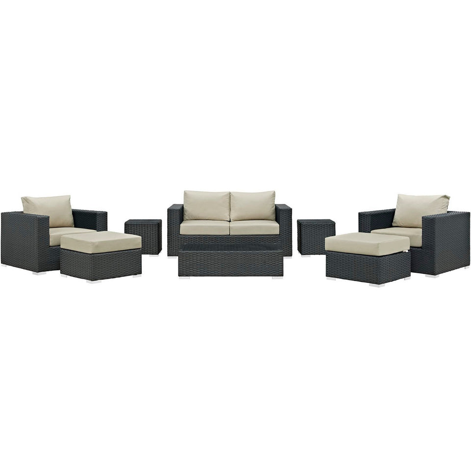 Sojourn 8 Piece Outdoor Sunbrella® Sectional Set by Modway