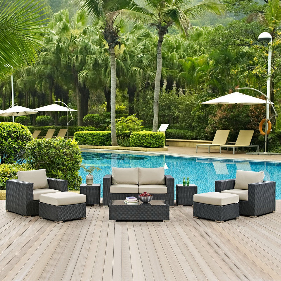Sojourn 8 Piece Outdoor Sunbrella® Sectional Set by Modway