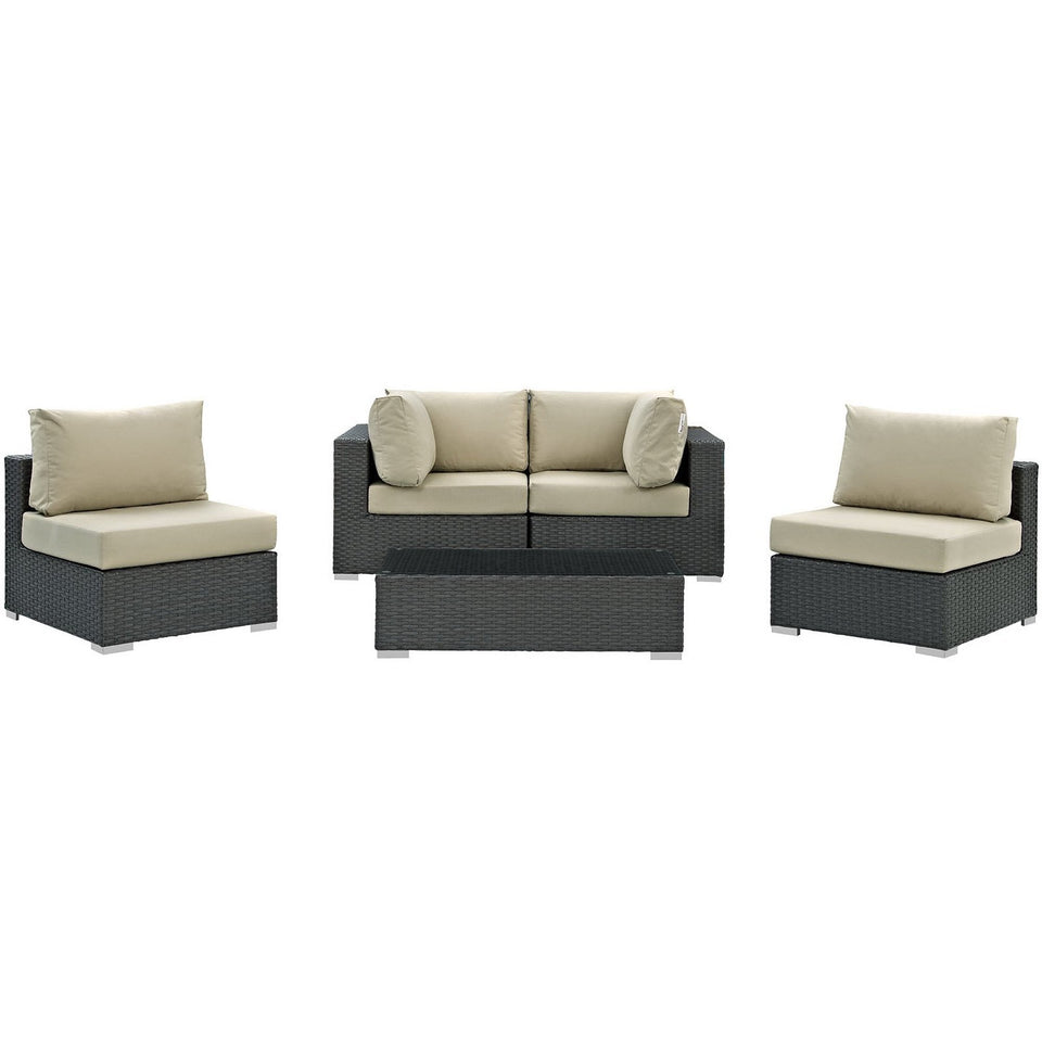 Sojourn 5 Piece Outdoor Sunbrella® Sectional Set by Modway