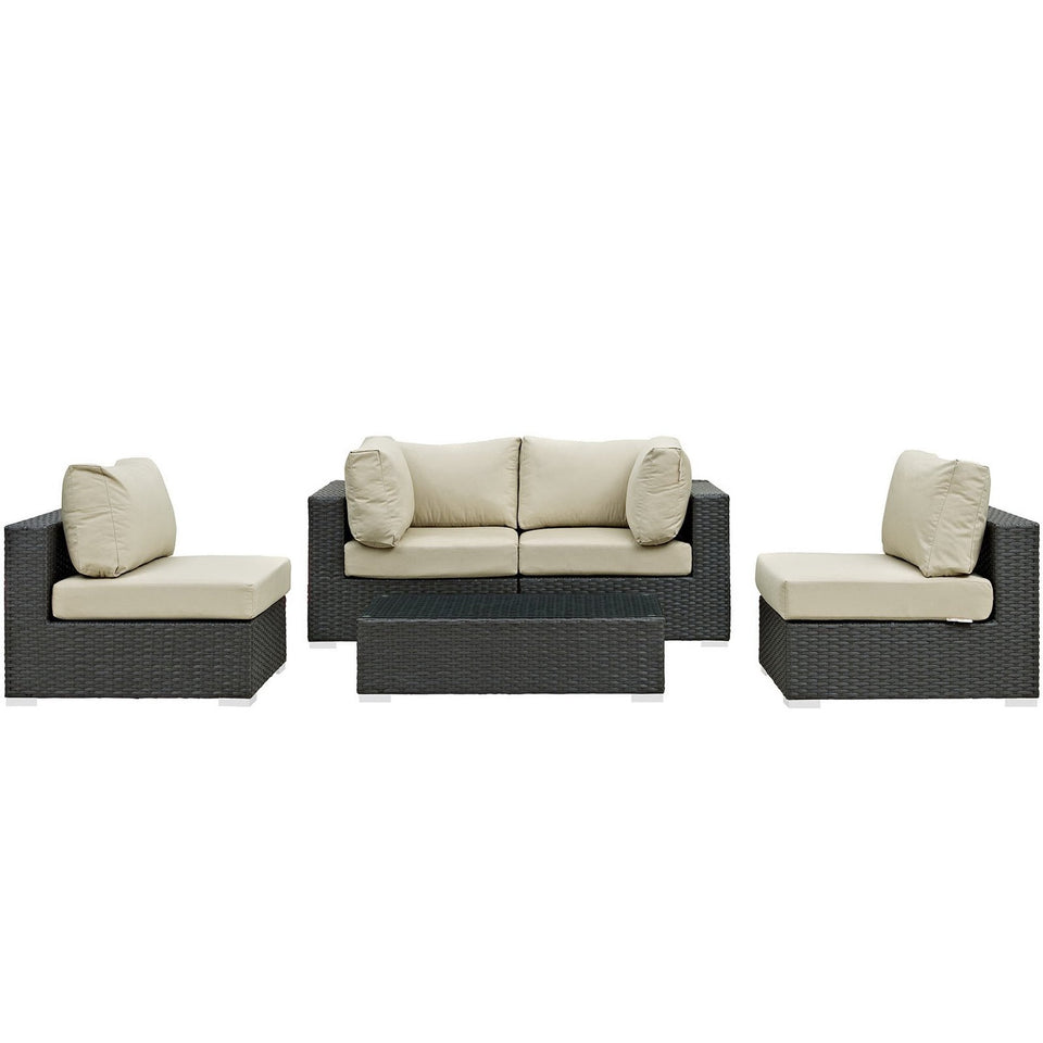 Sojourn 5 Piece Outdoor Sunbrella® Sectional Set by Modway