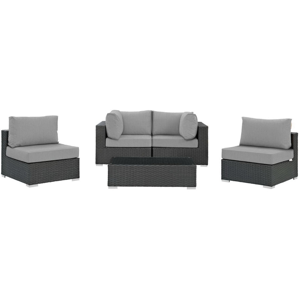 Sojourn 5 Piece Outdoor Sunbrella® Sectional Set by Modway