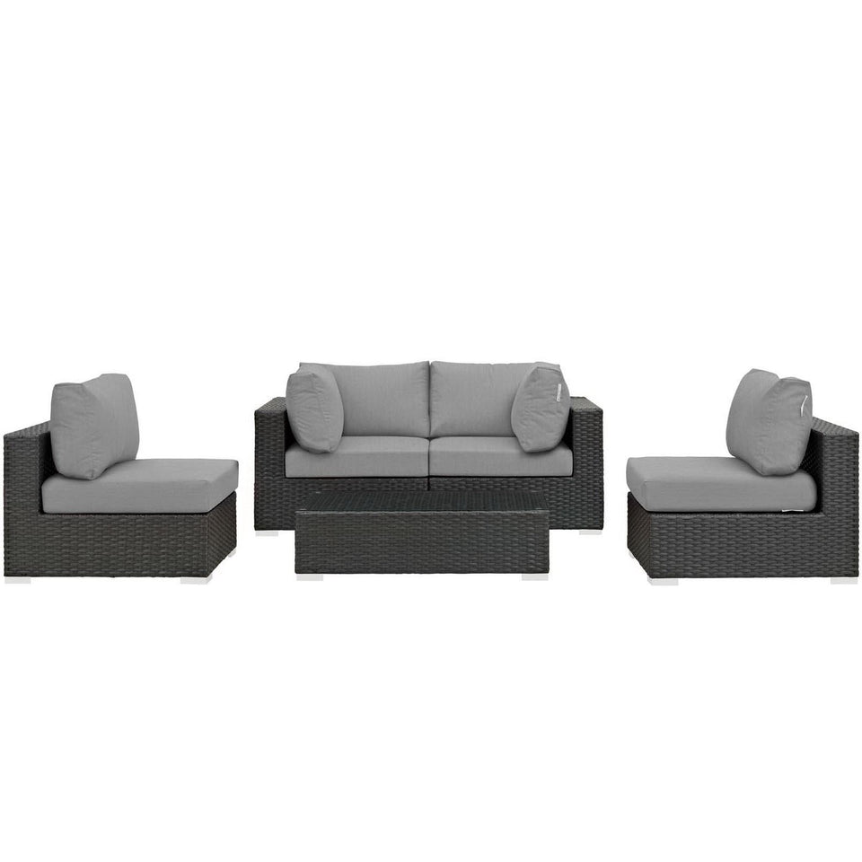 Sojourn 5 Piece Outdoor Sunbrella® Sectional Set by Modway