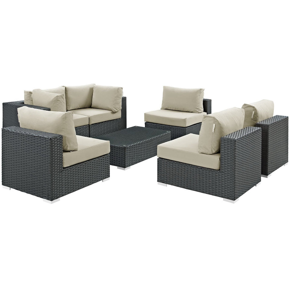 Sojourn 7 Piece Outdoor Sunbrella® Sectional Set by Modway