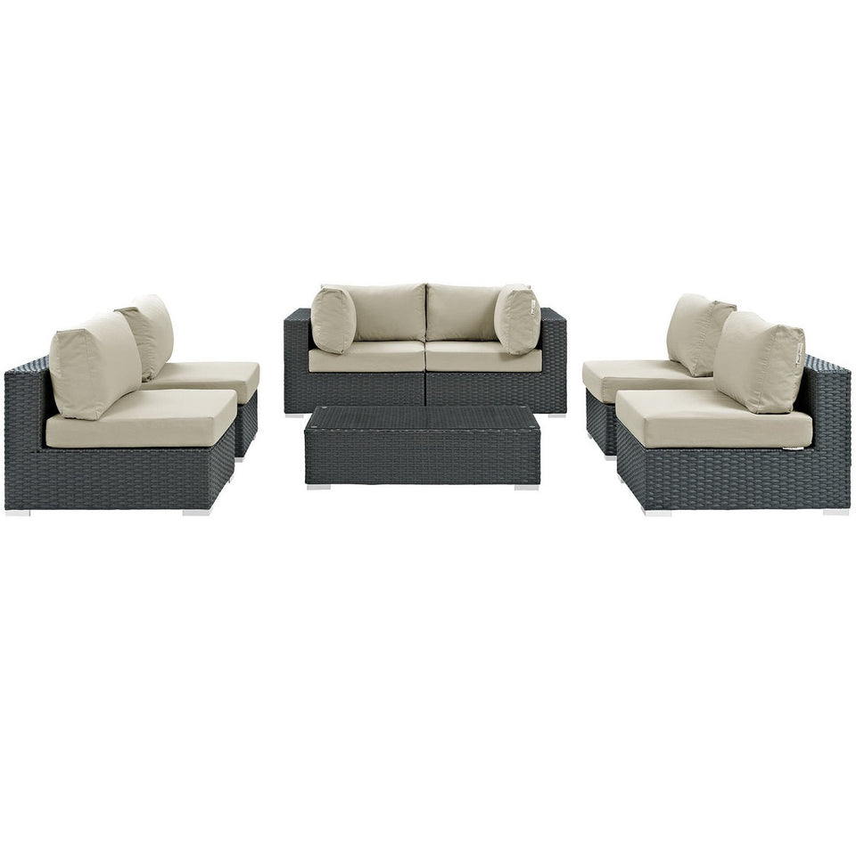 Sojourn 7 Piece Outdoor Sunbrella® Sectional Set by Modway