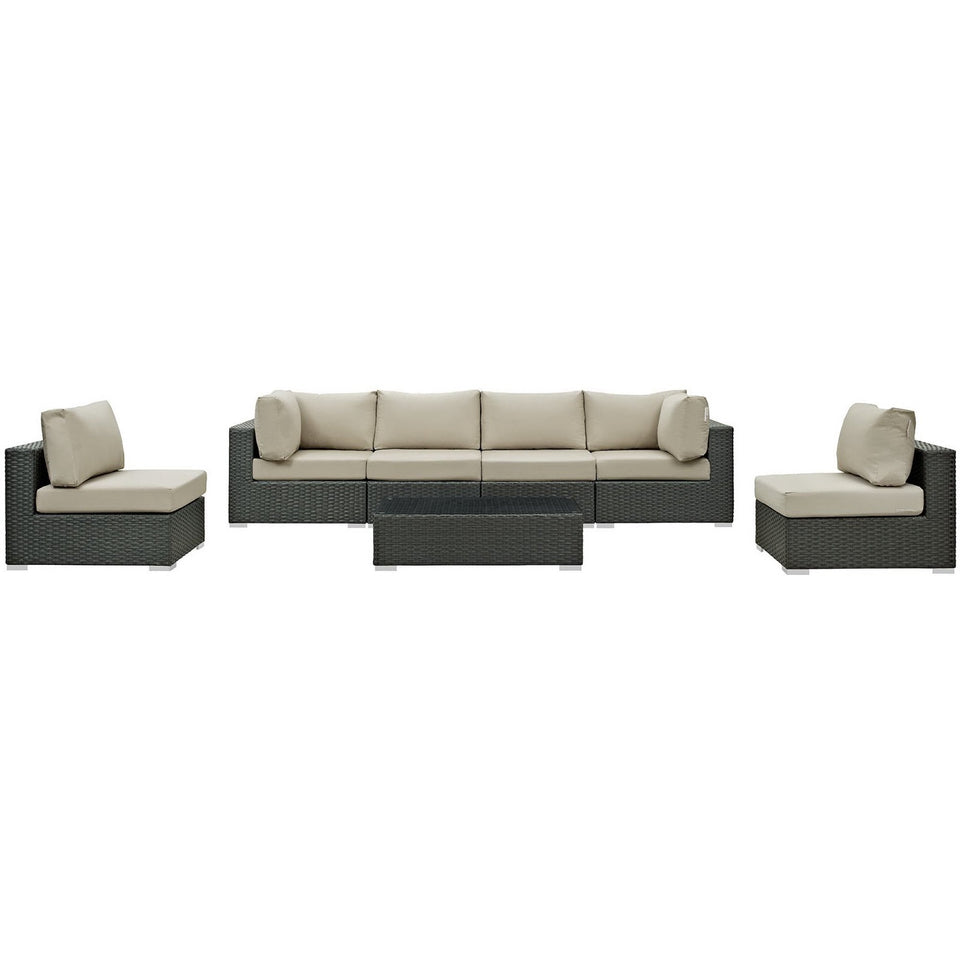 Sojourn 7 Piece Outdoor Sunbrella® Sectional Set by Modway