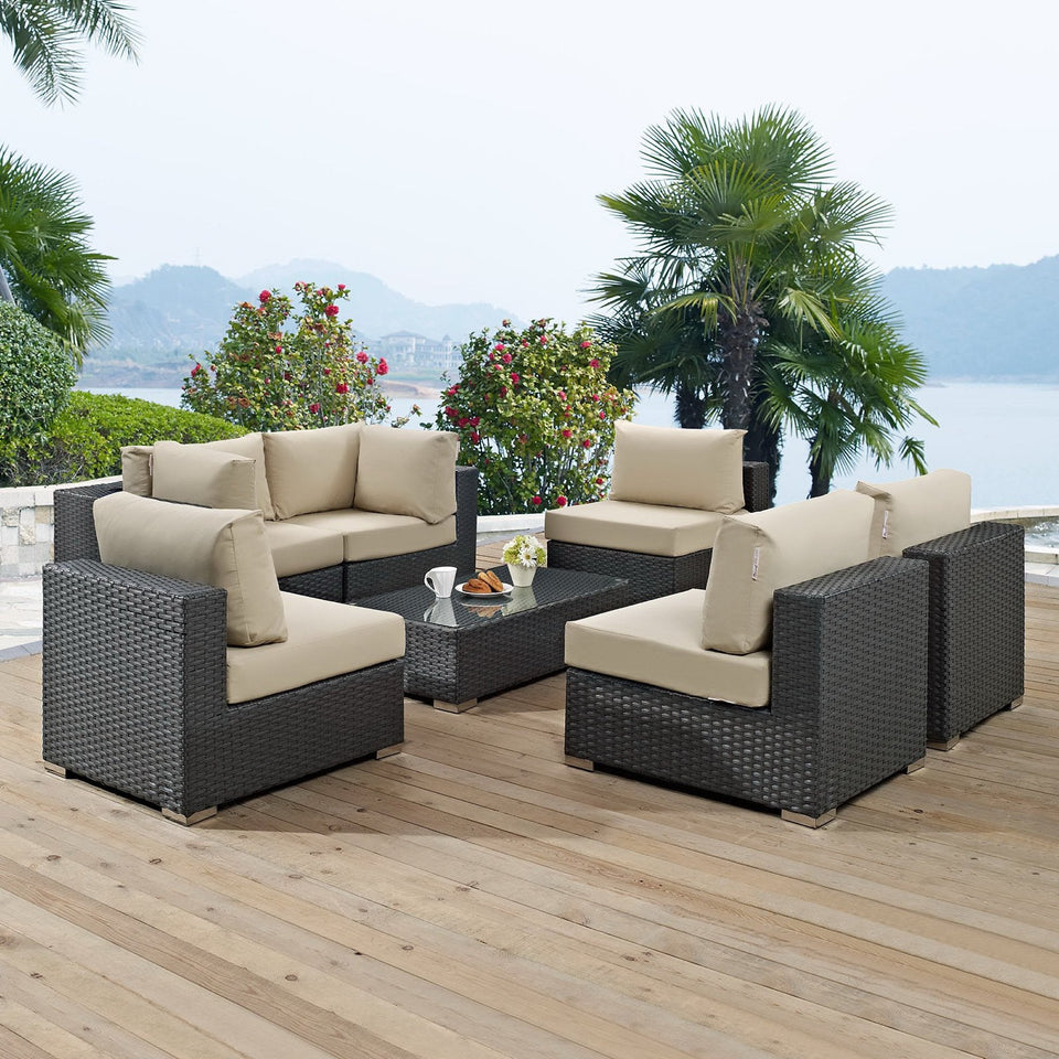 Sojourn 7 Piece Outdoor Sunbrella® Sectional Set by Modway