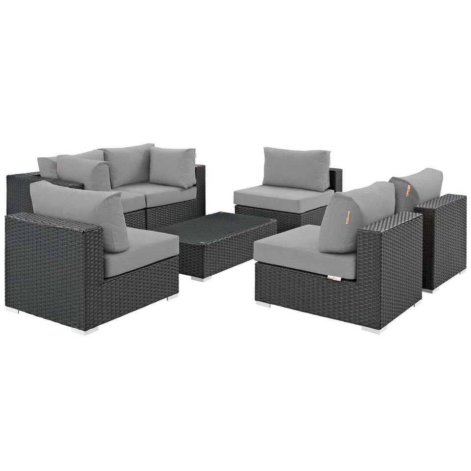 Sojourn 7 Piece Outdoor Sunbrella® Sectional Set by Modway