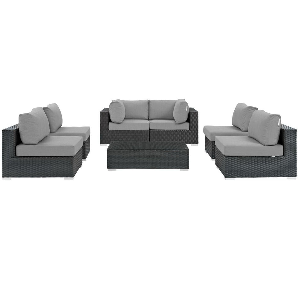 Sojourn 7 Piece Outdoor Sunbrella® Sectional Set by Modway