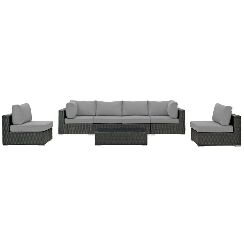 Sojourn 7 Piece Outdoor Sunbrella® Sectional Set by Modway