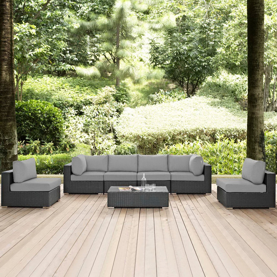 Sojourn 7 Piece Outdoor Sunbrella® Sectional Set by Modway