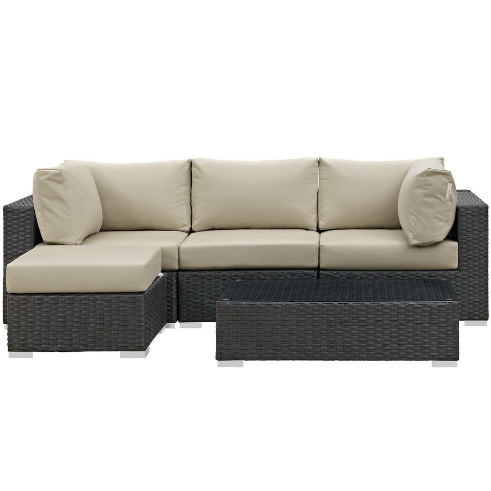 Sojourn 5 Piece Outdoor Sunbrella® Sectional Set by Modway