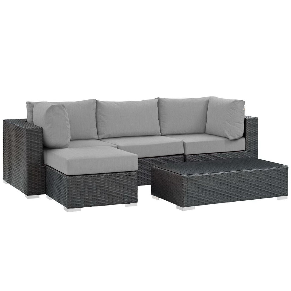Sojourn 5 Piece Outdoor Sunbrella® Sectional Set by Modway