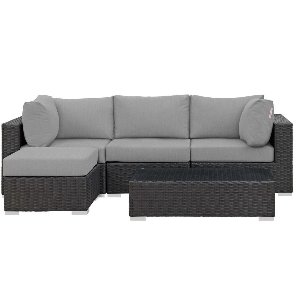 Sojourn 5 Piece Outdoor Sunbrella® Sectional Set by Modway