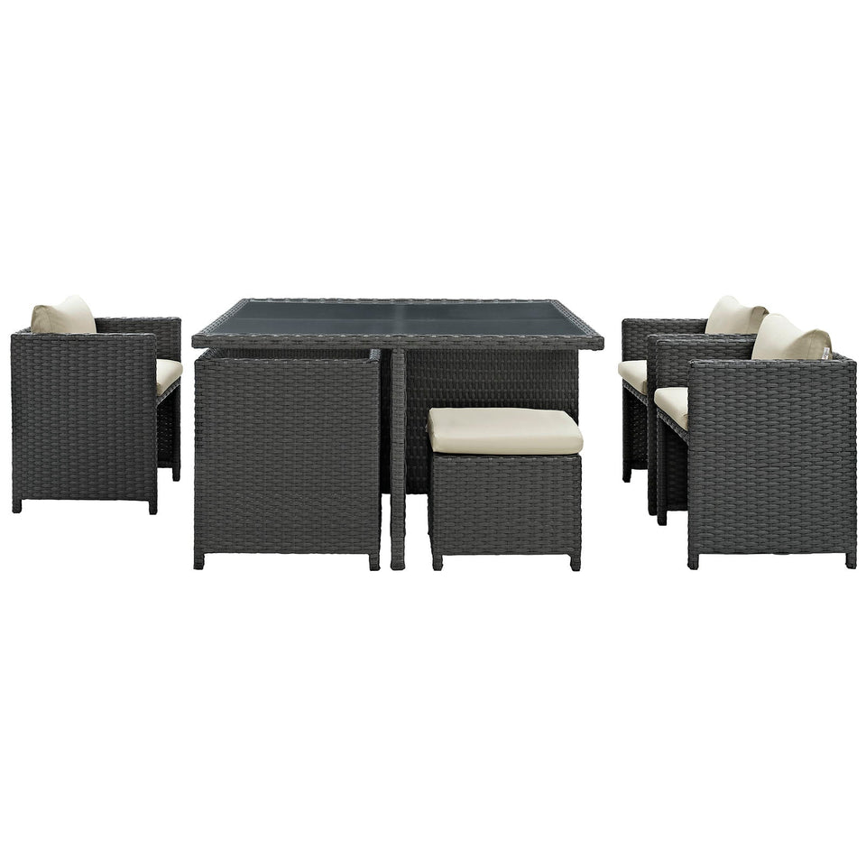 Sojourn 9 Piece Outdoor Patio Sunbrella® Dining Set by Modway