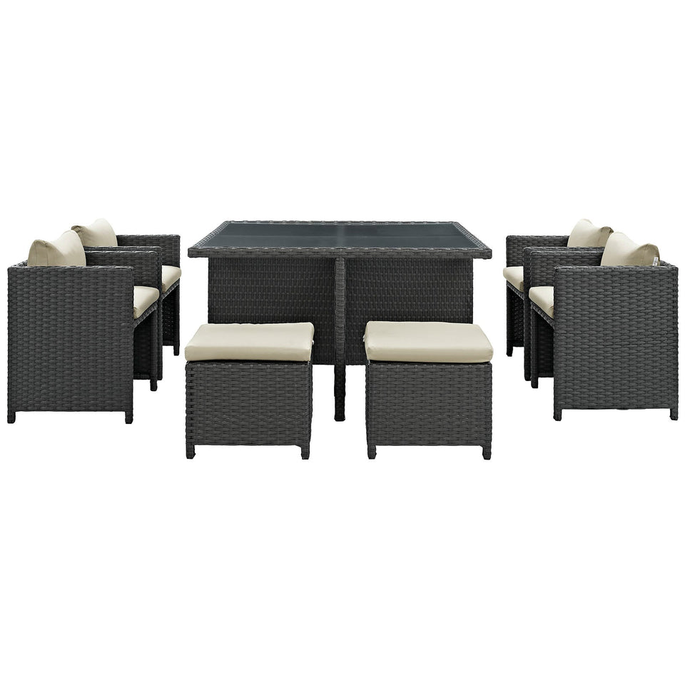 Sojourn 9 Piece Outdoor Patio Sunbrella® Dining Set by Modway