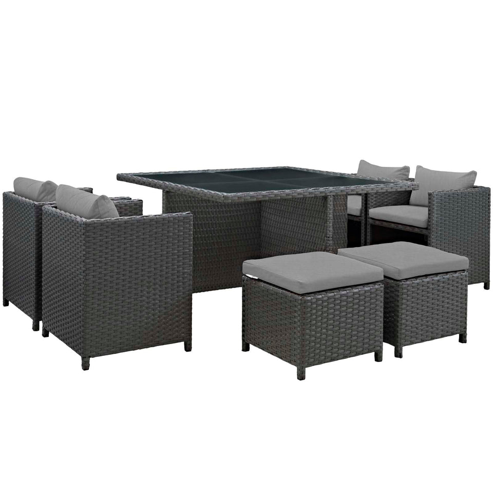 Sojourn 9 Piece Outdoor Patio Sunbrella® Dining Set by Modway