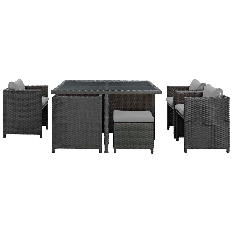 Sojourn 9 Piece Outdoor Patio Sunbrella® Dining Set by Modway