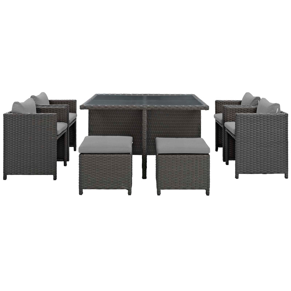 Sojourn 9 Piece Outdoor Patio Sunbrella® Dining Set by Modway