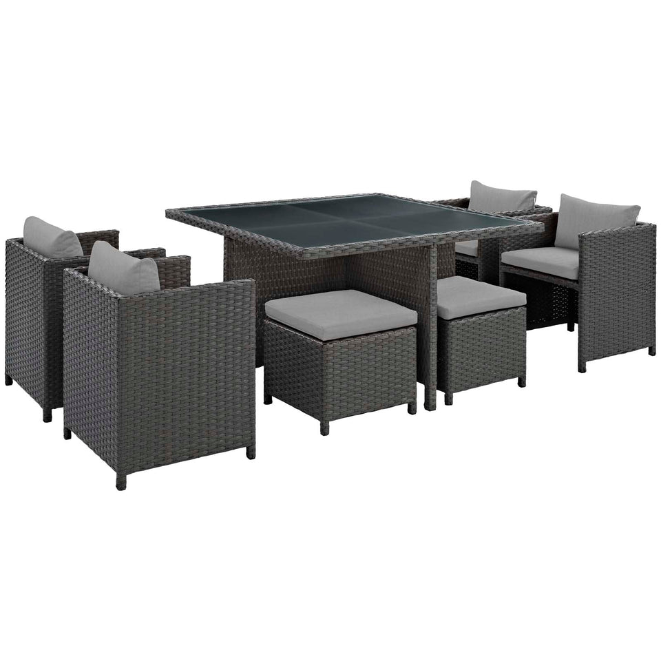 Sojourn 9 Piece Outdoor Patio Sunbrella® Dining Set by Modway