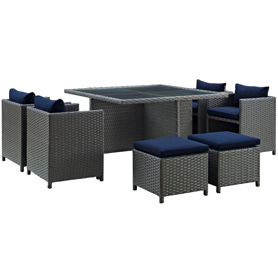 Sojourn 9 Piece Outdoor Patio Sunbrella® Dining Set by Modway
