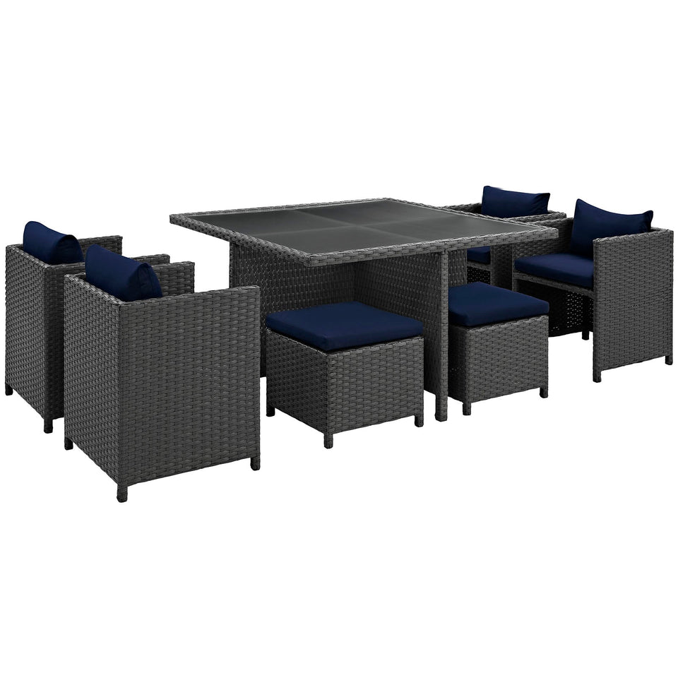 Sojourn 9 Piece Outdoor Patio Sunbrella® Dining Set by Modway