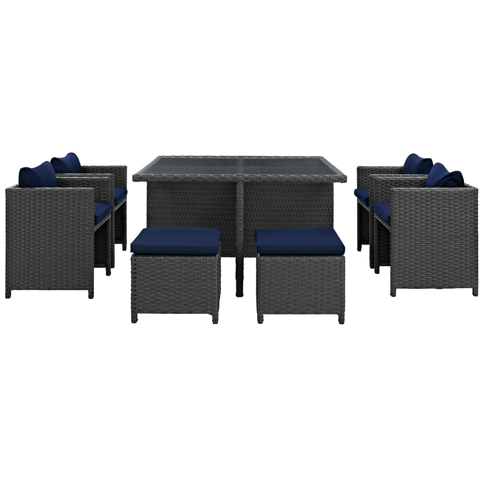 Sojourn 9 Piece Outdoor Patio Sunbrella® Dining Set by Modway