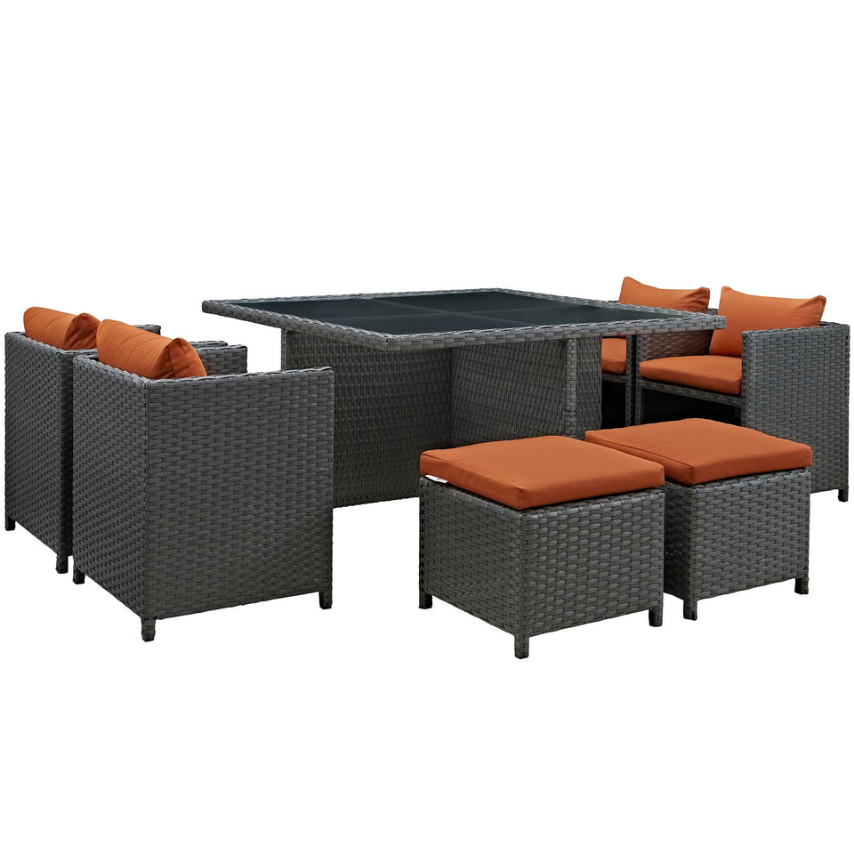 Sojourn 9 Piece Outdoor Patio Sunbrella® Dining Set by Modway