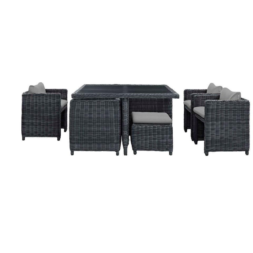 Summon 9 Piece Outdoor Patio Sunbrella® Dining Set by Modway