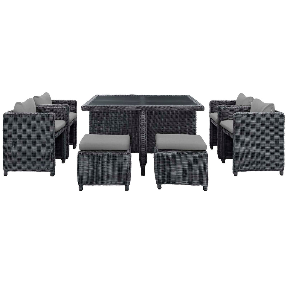 Summon 9 Piece Outdoor Patio Sunbrella® Dining Set by Modway