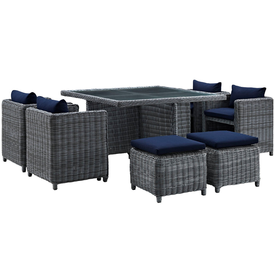 Summon 9 Piece Outdoor Patio Sunbrella® Dining Set by Modway