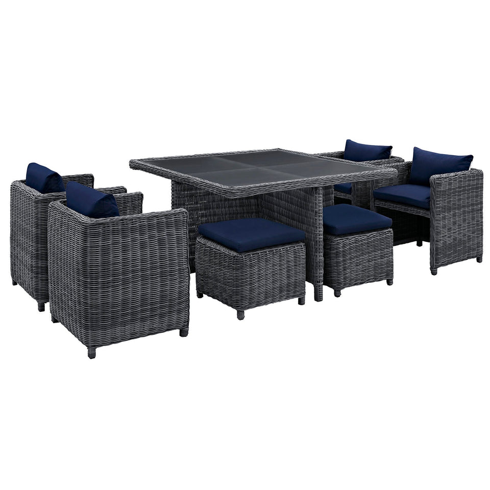 Summon 9 Piece Outdoor Patio Sunbrella® Dining Set by Modway