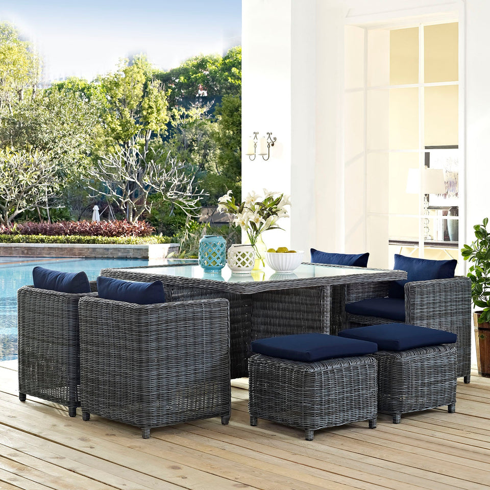 Summon 9 Piece Outdoor Patio Sunbrella® Dining Set by Modway