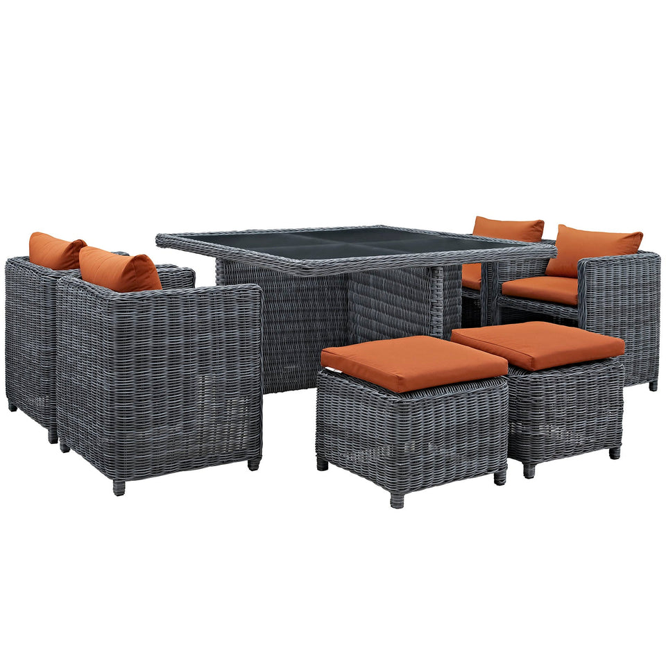 Summon 9 Piece Outdoor Patio Sunbrella® Dining Set by Modway