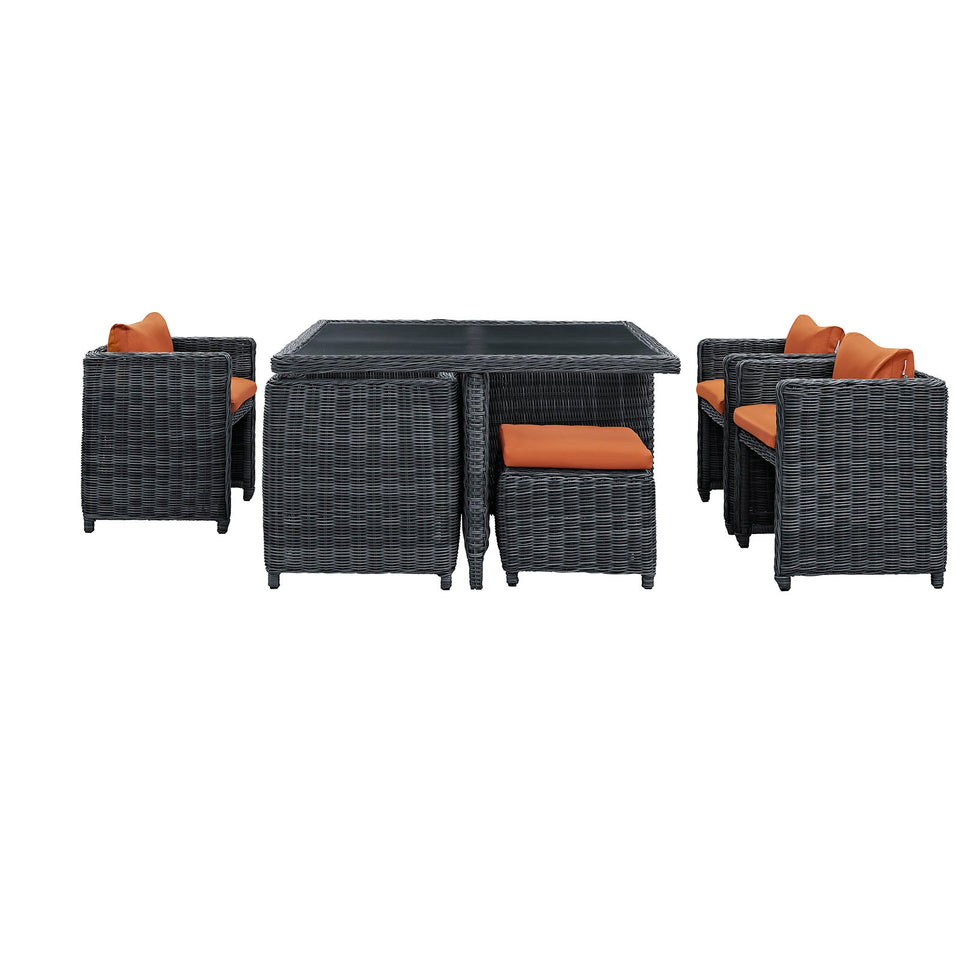 Summon 9 Piece Outdoor Patio Sunbrella® Dining Set by Modway
