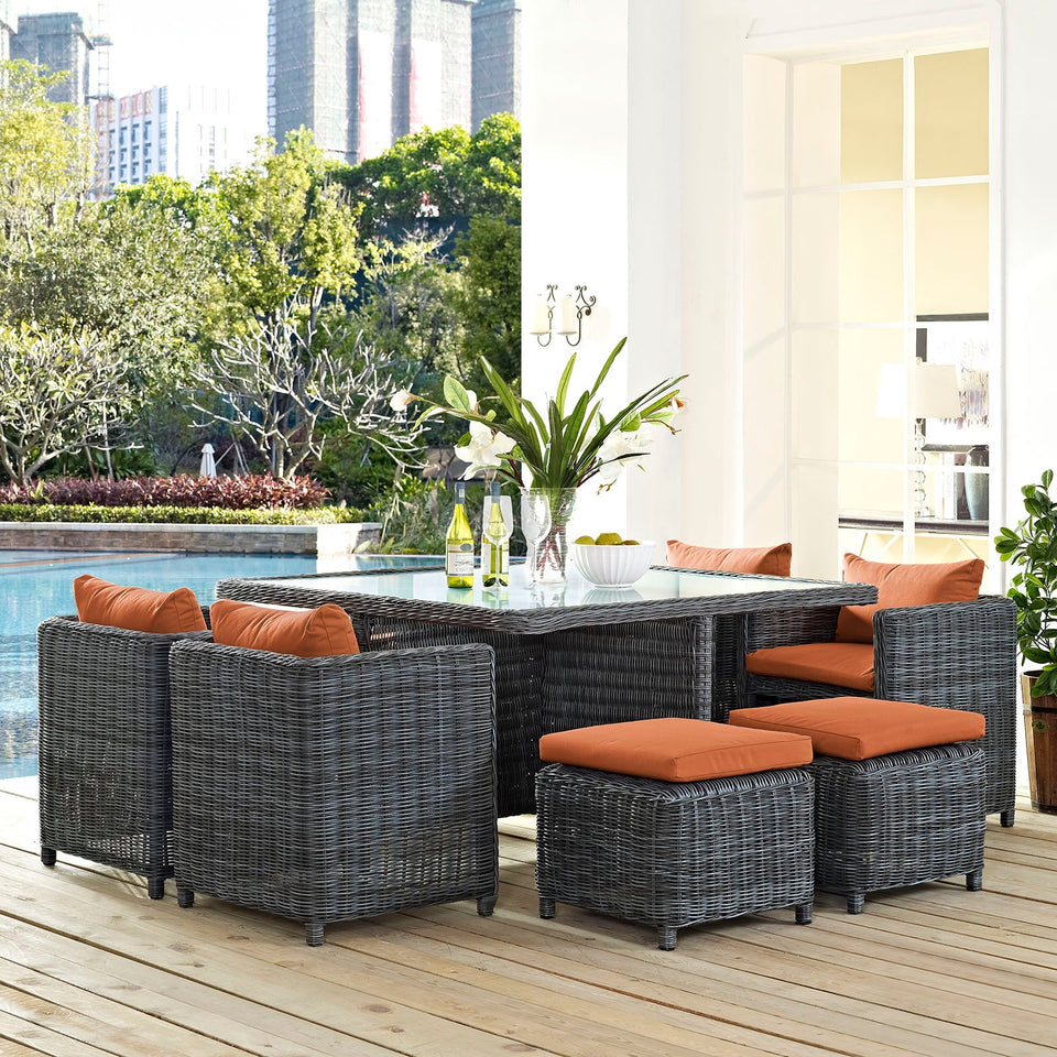 Summon 9 Piece Outdoor Patio Sunbrella® Dining Set by Modway