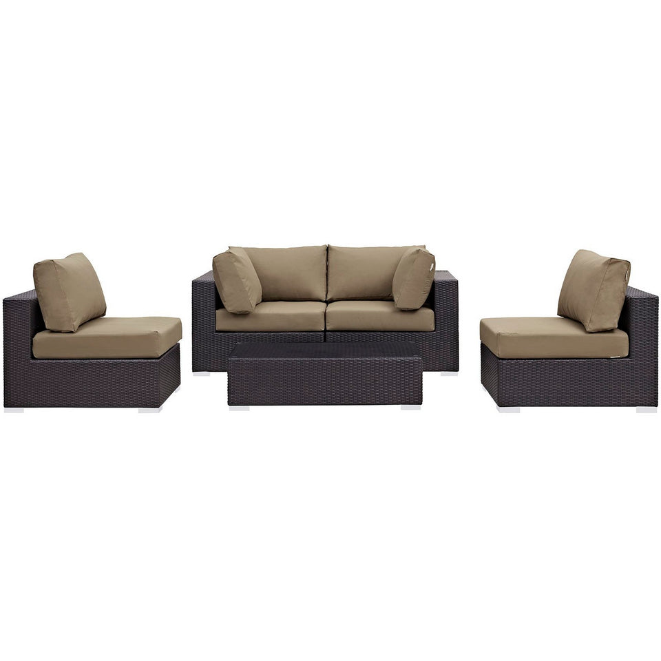 Convene 5 Piece Outdoor Patio Sectional Set by Modway