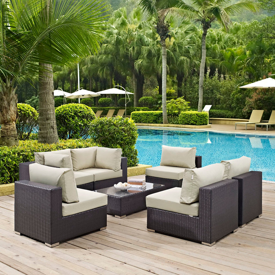 Convene 7 Piece Outdoor Patio Sectional Set by Modway