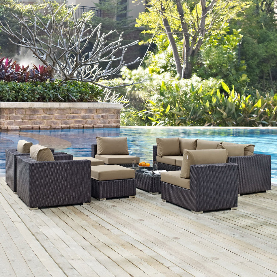 Convene 10 Piece Outdoor Patio Sectional Set by Modway