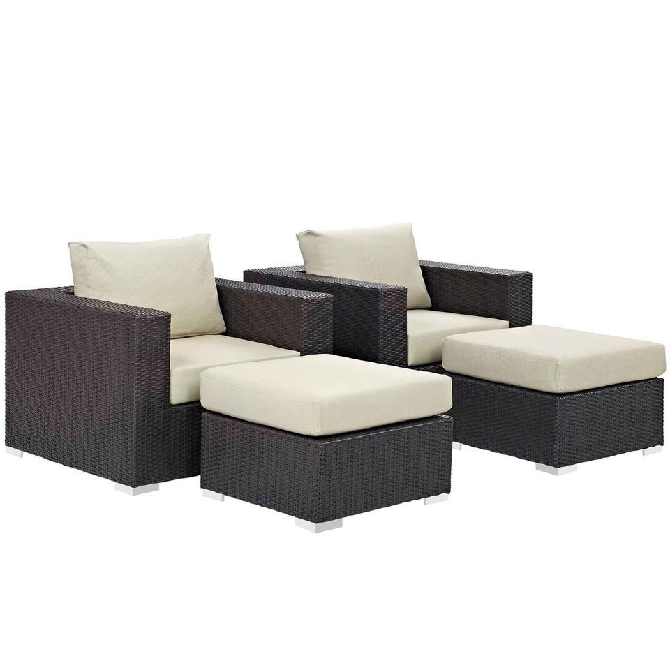 Convene 4 Piece Outdoor Patio Sectional Set by Modway