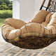 Abate Wicker Rattan Outdoor Patio Swing Chair in Black Mocha