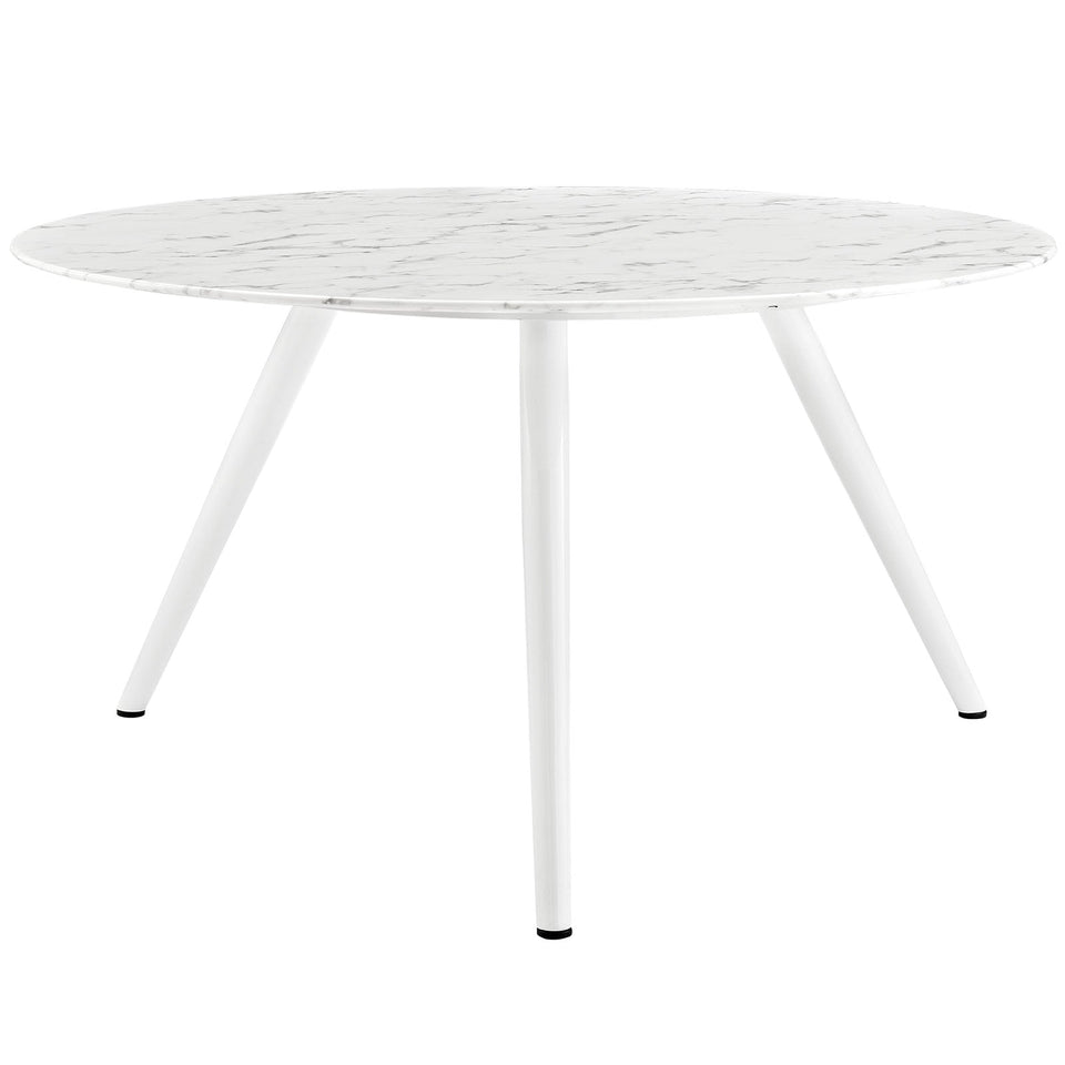 Lippa Round Artificial Marble Dining Table with Tripod Base by Modway