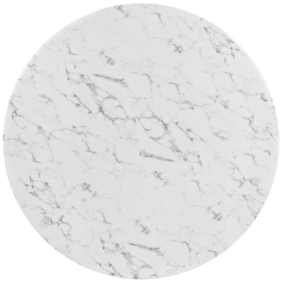 Lippa Round Artificial Marble Dining Table with Tripod Base by Modway